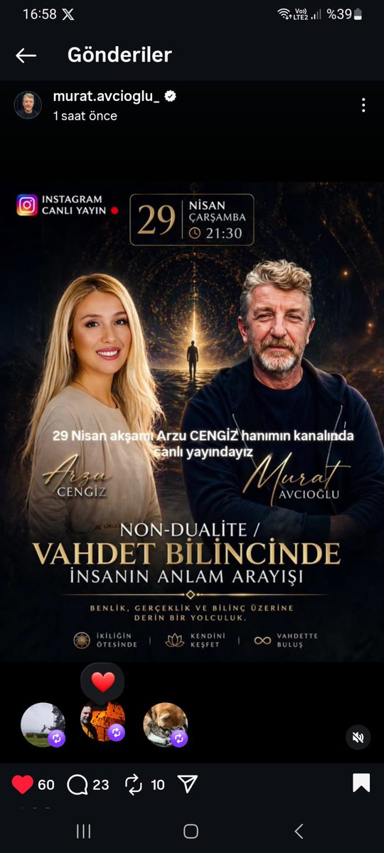 Avcioglu_Murat_'s tweet photo. bu akşam TSİ 21:30 
Arzu CENGİZ instagram kanalında 🖐❤️ https://t.co/49C6PFdCWl
