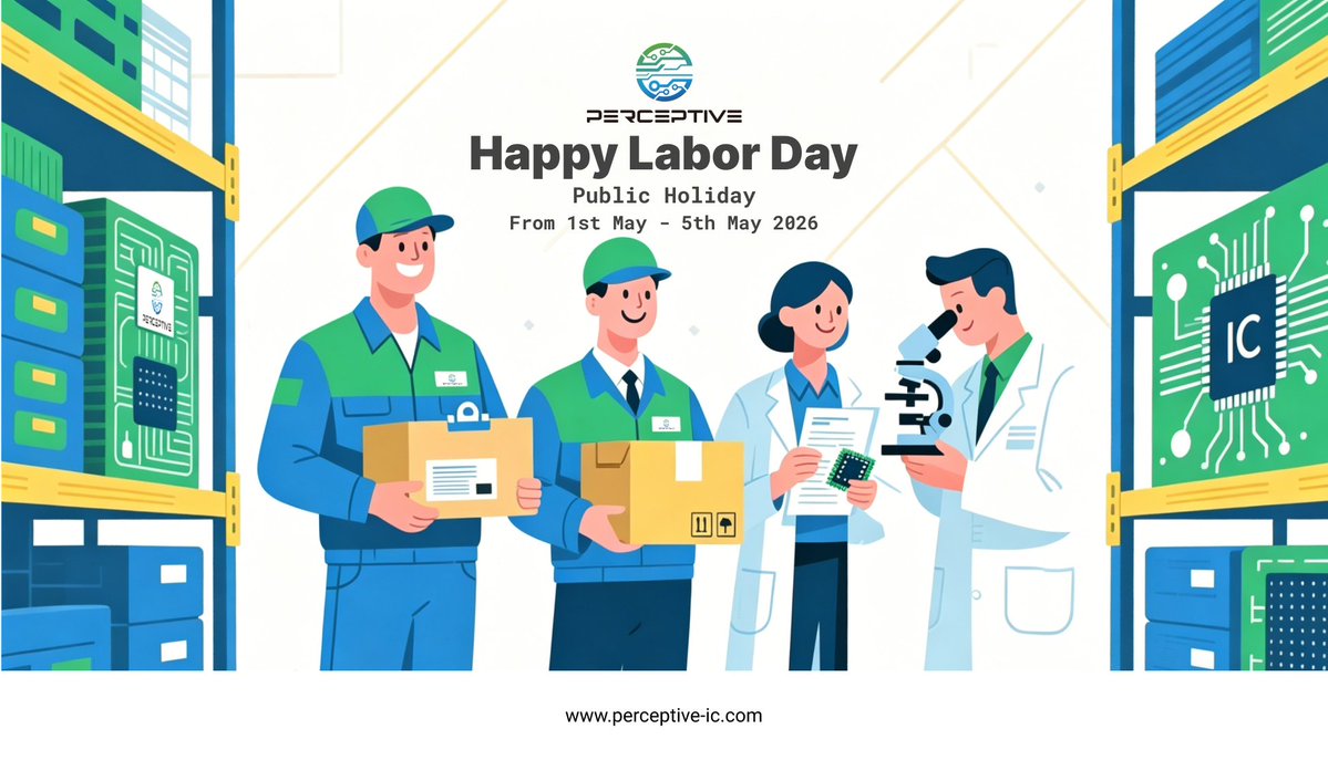 Perceptive_IC's tweet image. In observance of the May Day holidays, our offices will be closed from May 1st to May 5th. We will resume normal operations on May 6th.

Wishing everyone a restful and happy International Workers' Day! 

#InternationalWorkersDay #MayDay2026 #WorkLifeBalance #Perceptive