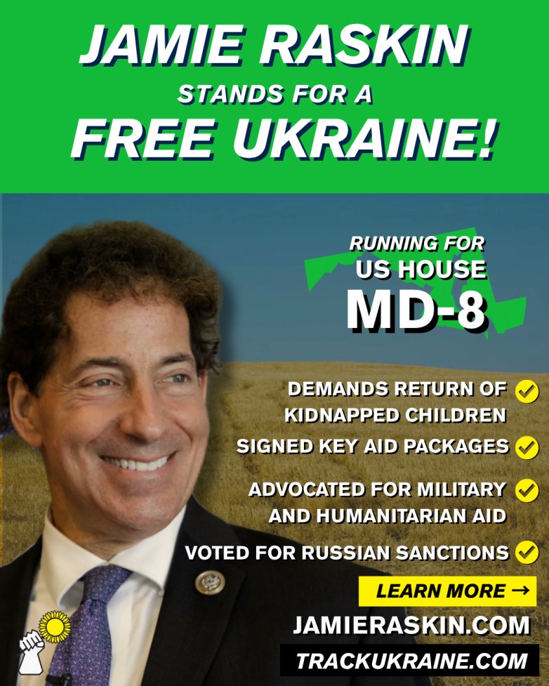 Congressman <a href="/jamie_raskin/">Jamie Raskin</a> has supported Ukraine since the start of the full-scale invasion. A consistent vote in favor of aid to Ukraine and sanctions against Russia. He has also been outspoken in support of Ukraine when given the opportunity to speak about the invasion.