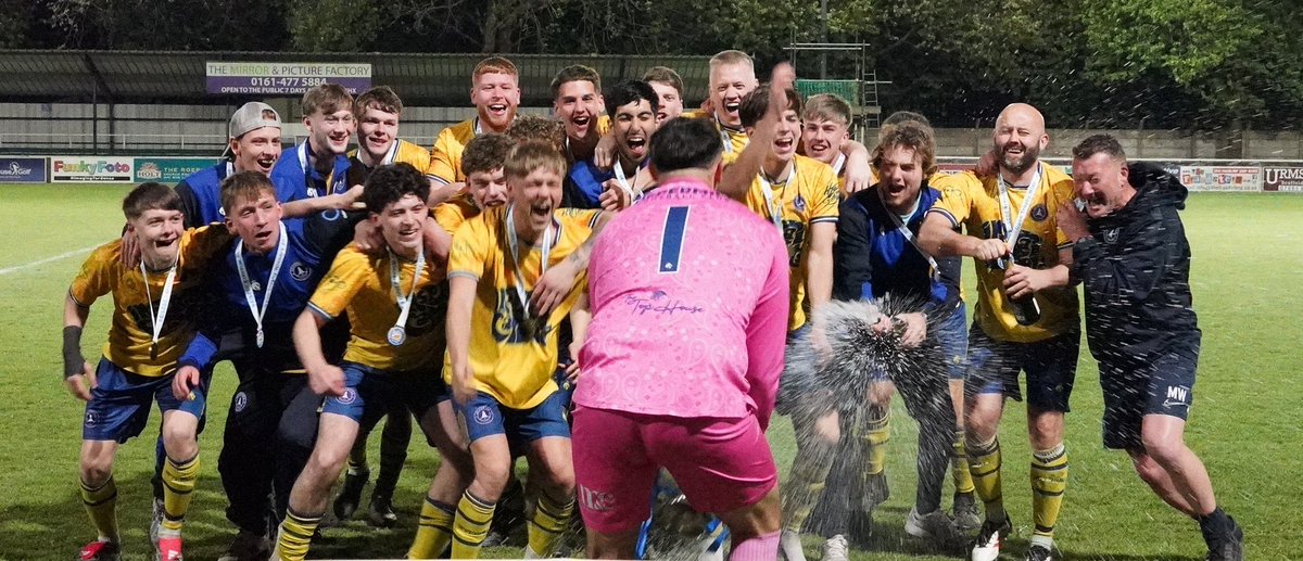THEMCRFL's tweet photo. What a fantastic Open Trophy Final we witnessed last night. All 3 teams were a credit to the league and we thank you for your incredible support at the home of Trafford FC. 

The full gallery will be posted shortly - stay tuned 👀 

@Uppermill_FC @AltrinchamHale 

📸 Chris Dyson https://t.co/vDWnXRVbZr