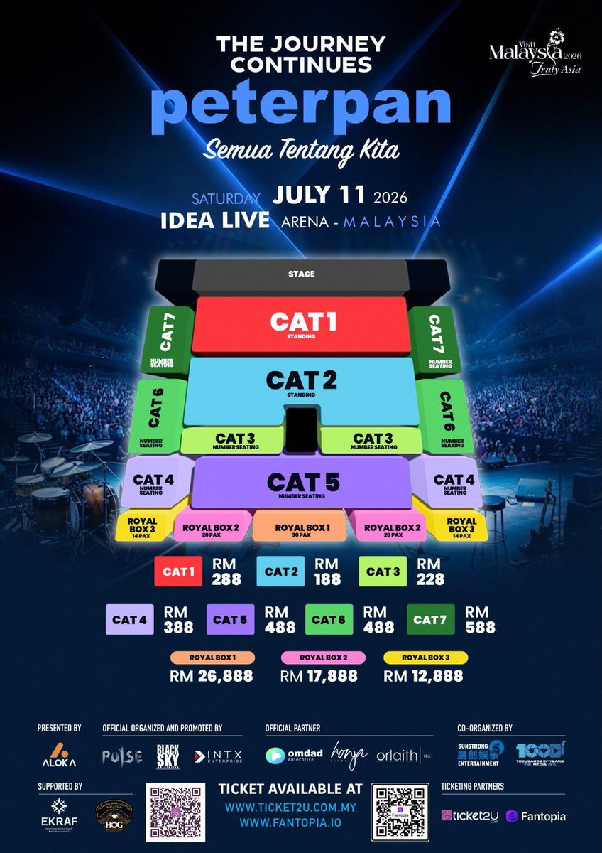 🎟️ ticketing service | PETERPAN : THE JOURNEY CONTINUES 'SEMUA TENTANG KITA' in MALAYSIA 🇲🇾𓂃𓈒𓏸

𐙚 RM20 / ticket
𐙚 75% refund if fail to secure ♡
𐙚 experienced ✨

DM me if interested 💌
if you trust me, i’ll try my very best to secure your ticket 🥹🎀

#PETERPAN