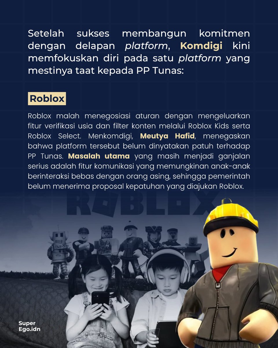 dijalan_sunyi's tweet photo. Komdigi resmi menunjukkan taringnya setelah delapan raksasa digital dunia akhirnya tunduk di bawah payung regulasi PP Tunas. Ini adalah sinyal tegas bahwa kedaulatan siber tidak bisa ditawar. Namun, stabilitas ini belum sempurna. https://t.co/g8ejDAqXzG