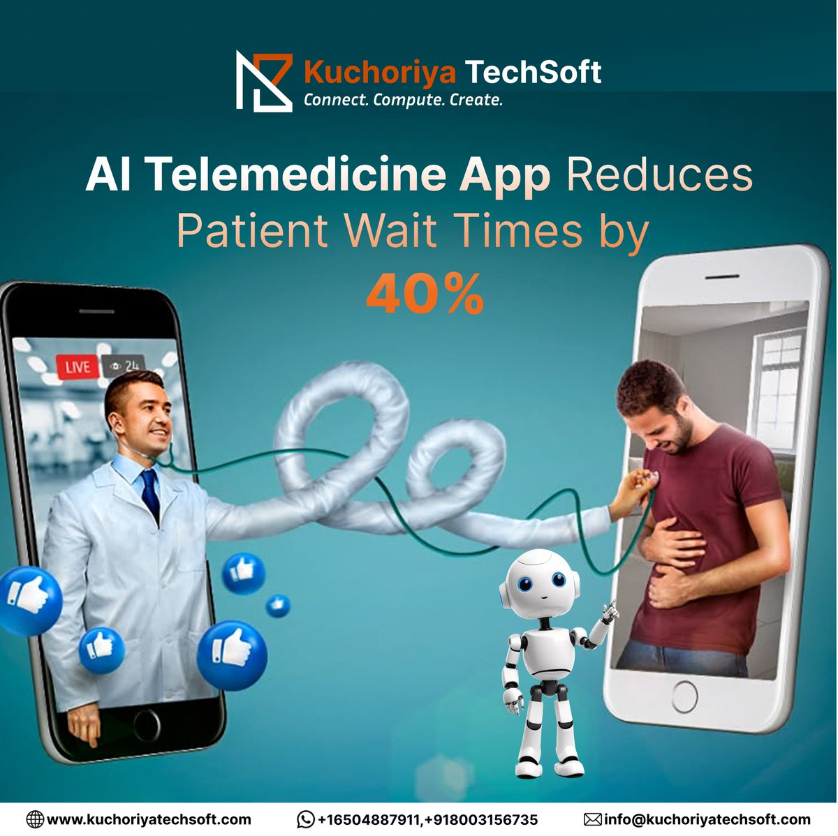 KuchoriyaSoft's tweet image. Long wait times cost lives.

Our AI-powered telemedicine app reduces wait times by 40%, connecting you to doctors in minutes.

Learn more: kuchoriyatechsoft.com/case-studies/H…

Contact: kuchoriyatechsoft.com

#AIHealthTech #HealthcareAccess #DigitalHealthcare