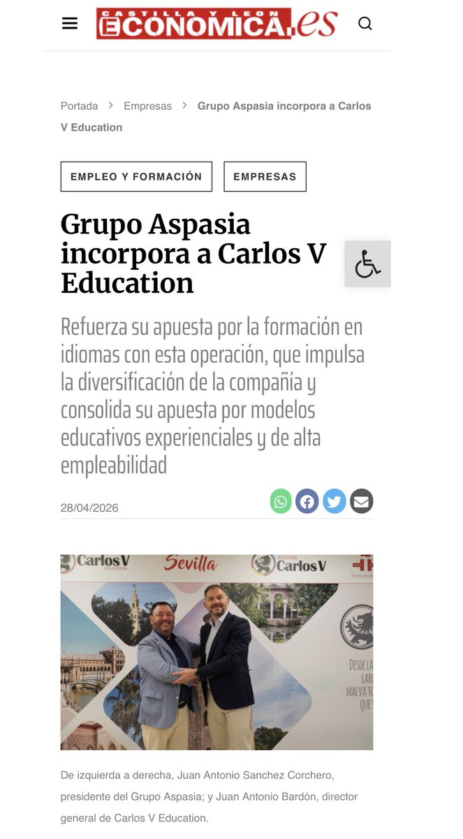 franciscomore13's tweet photo. 🔴 Grupo Aspasia sigue y compra @carlosvschool (uff herederos Neteman). Sector #Formacion va hacia OLIGOPOLIO. Protas ya montaron Asociación Centros 2012

📢 Me llega q Aspasia puede llevarse subvenciones x casi 50Mill€ convocatoria Estatal, sería un ESCÁNDALO y permitido x SEPE https://t.co/V7WBFZvBAB