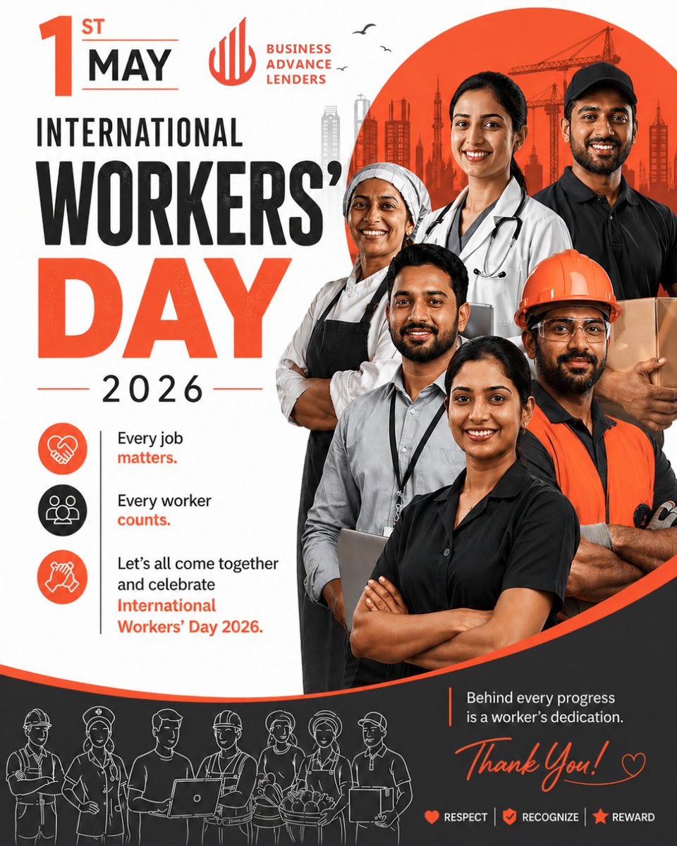 Businesadvlndrs's tweet photo. Every job matters. Every worker counts. Let’s all come together and celebrate International Workers' Day 2026.
Hashtags: #InternationalWorkersDay #MayDay2026 #WorkersMatter #RespectLabor #UnityInWork https://t.co/BiliQLLyZY