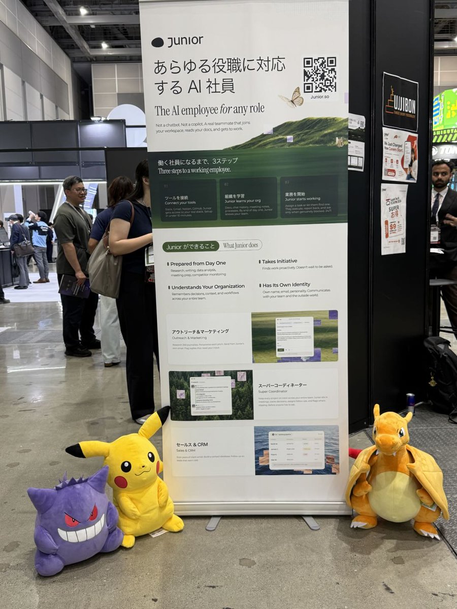 Three Pokemon showed up at our booth this morning.

Not the coworkers we expected, but we'll take it.