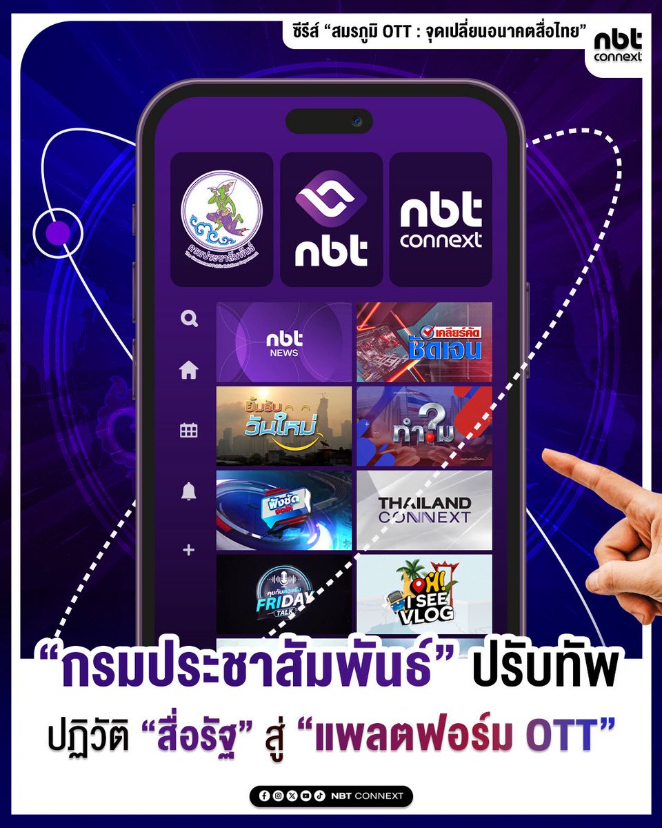nnthotnews's tweet image. "กรมประชาสัมพันธ์" ปรับทัพ...ปฏิวัติ “สื่อรัฐ” สู่ “แพลตฟอร์ม OTT”

อ่านต่อ thainews.prd.go.th/thainews/news/…

#nbtconnext #กรมประชาสัมพันธ์ #OTT