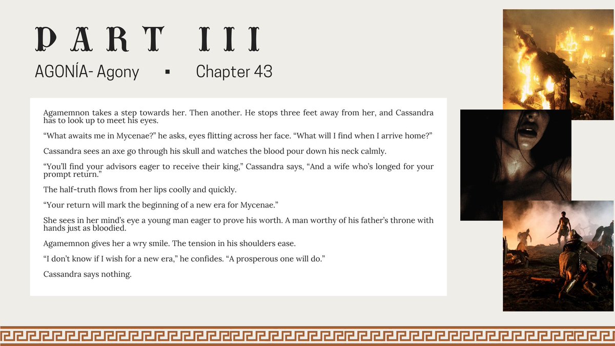 khariyalena's tweet photo. An introduction to CASSANDRA (querying): 

At 120k, CASSANDRA is a slow-burn exploration of grief and religious deconstruction told through the eyes of Greek mythology's most misunderstood prophetess. 

Excerpts below! (pitch deck pinned) 
#Q #A #mythretelling #questpit https://t.co/zUeOKTtLEu