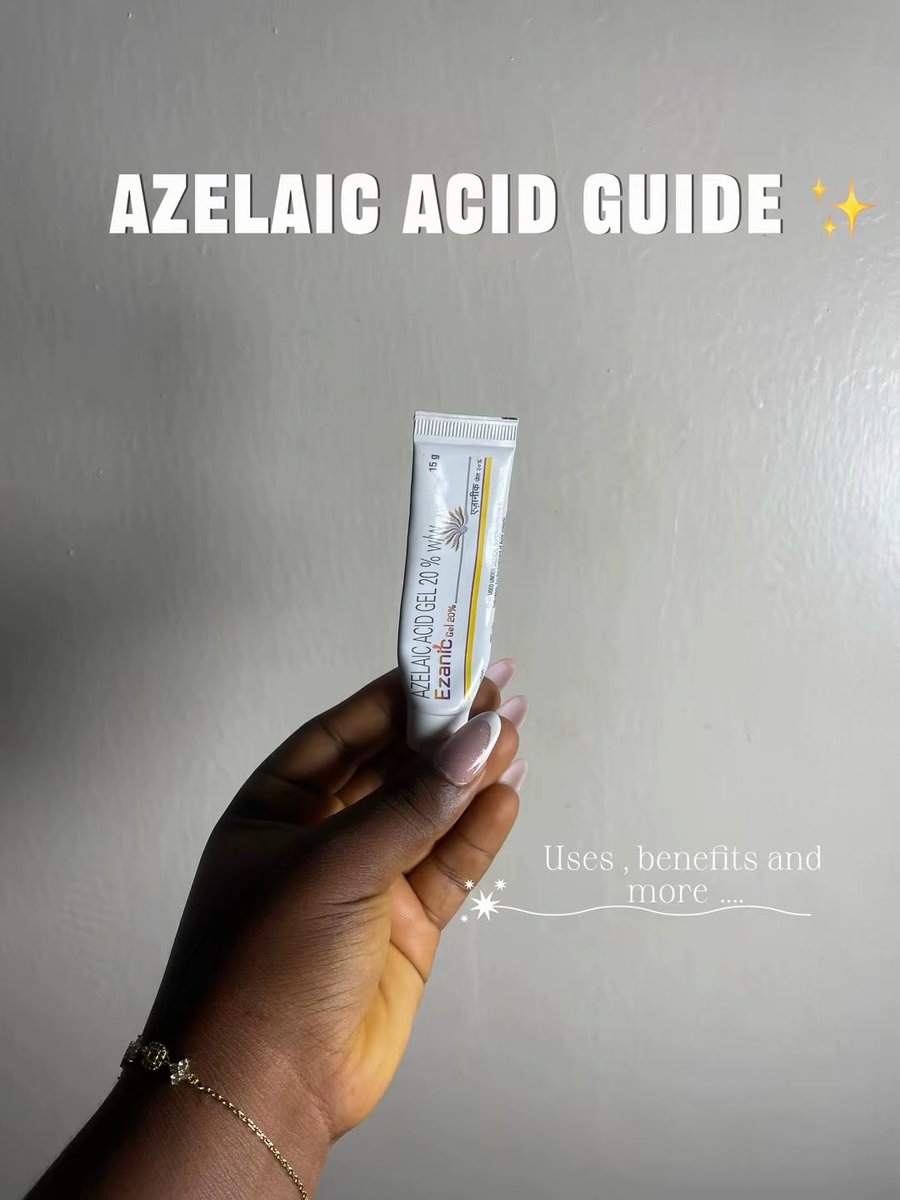 OlayemiKomolaf4's tweet photo. Azelaic acid is one of those ingredients that does more than one job - and does it well. 

If you’re dealing with acne, dark spots, redness, or uneven skin tone, this is an ingredient worth knowing about.

Azelaic acid helps to:
• Treat acne
• Fade post-acne dark spots (PIH)
• Calm inflammation
• Improve overall skin tone

It’s also one of the few actives that works well for both acne and hyperpigmentation at the same time.

Start slowly, stay consistent, and don’t forget your sunscreen - because results come with patience. 

Save this post so you remember how to use azelaic acid correctly.