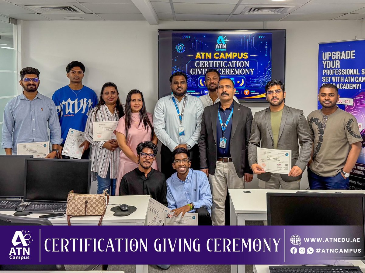 saeed_sdk's tweet image. Celebrating milestones at ATN Campus! 📷
We are thrilled to share a glimpse of our recent Certification Giving Ceremony, 
#ATNCampus #education #certification #success #DubaiLearning #ProfessionalDevelopment #growthmindset #technews #CCNA #CCNP #ceh #cybersecurity