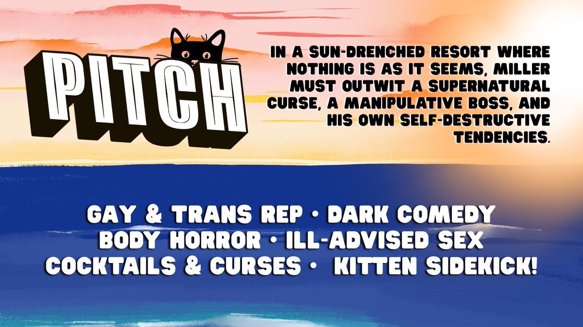 joannenwrites's tweet image. An all-inclusive resort, queer found family, and a curse that rots people's faces off. My spicy 84k horromance is looking for rep! 

🏳️‍🌈 Gay &amp;amp; Trans Rep
🩷 Messy Romance
☀️ Horror in Paradise
🩸 Body Horror
🐈‍⬛ Bonus Kitten

#QuestPit #Q #H #R #A