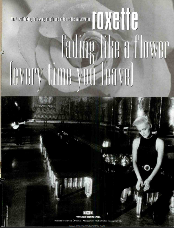 myfizzypop's tweet photo. 35 yrs since UK release of #Roxette's soaring ballad #FadingLikeAFlower, out here #onthisdayinpop in 1991. Certainly the opposite end of the emotional spectrum from the upbeat #Joyride, this demonstrated why the Rox duo were as good at the power ballads as they were the bops! https://t.co/08lndekSbk