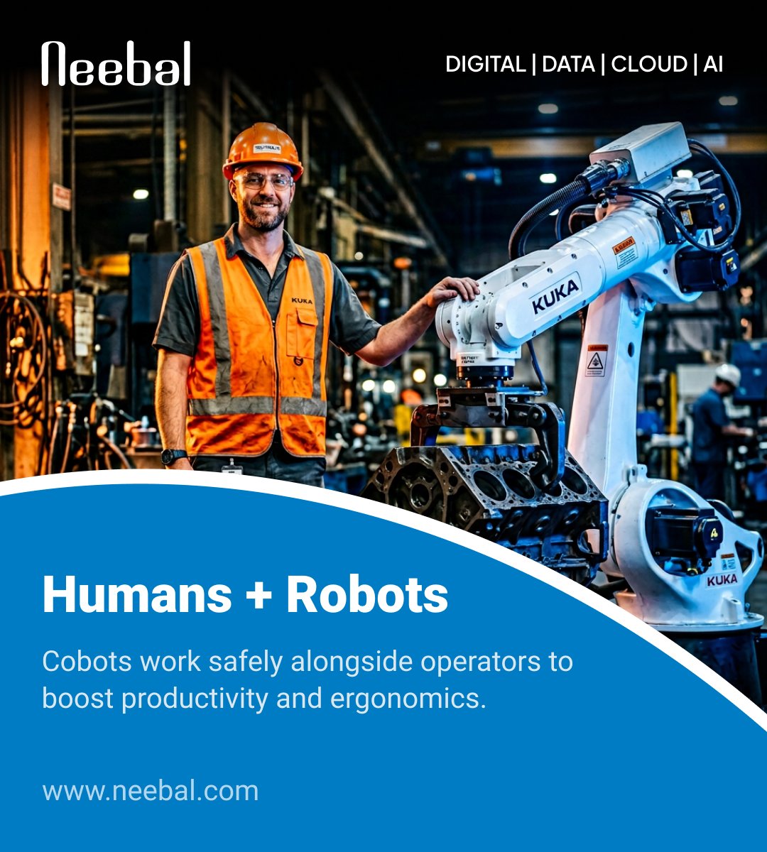 NeebalTech's tweet photo. Automation works best when it’s collaborative.

Neebal integrates cobots that improve productivity, operator safety, and shop-floor efficiency.

Learn more: https://t.co/lGbx1ZgDsa

#Neebal #Cobots #Automation #Robotics #Industry40 https://t.co/ntBKEIUfk8
