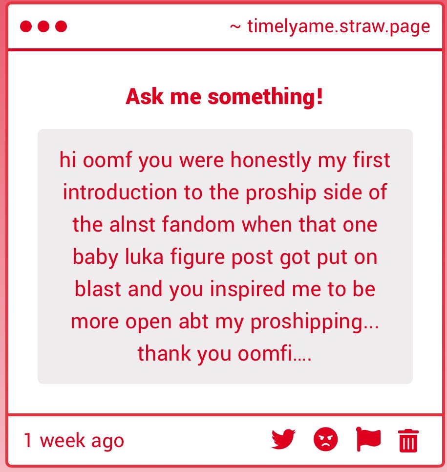 TimelyAme's tweet photo. this actually makes me really happy to hear!! i remember when i used to hide that i was a proshipper because i feared that i was "weird" or "disgusting". it wasnt until i made this account where i found people who share the same opinions and dont shame me for what i ship!! <33 https://t.co/Qvor8vQYuo