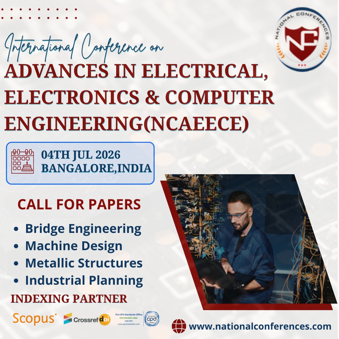 ConfNational's tweet photo. 📢 Call for Papers!

Join the International Conference on Advances in Electrical, Electronics &amp; Computer Engineering (NCAEECE)

📅 04 July 2026
📍 Bangalore, India

#InternationalConference #CallForPapers #EngineeringConference #ElectricalEngineering #ElectronicsEngineering https://t.co/MO9Dspi39c