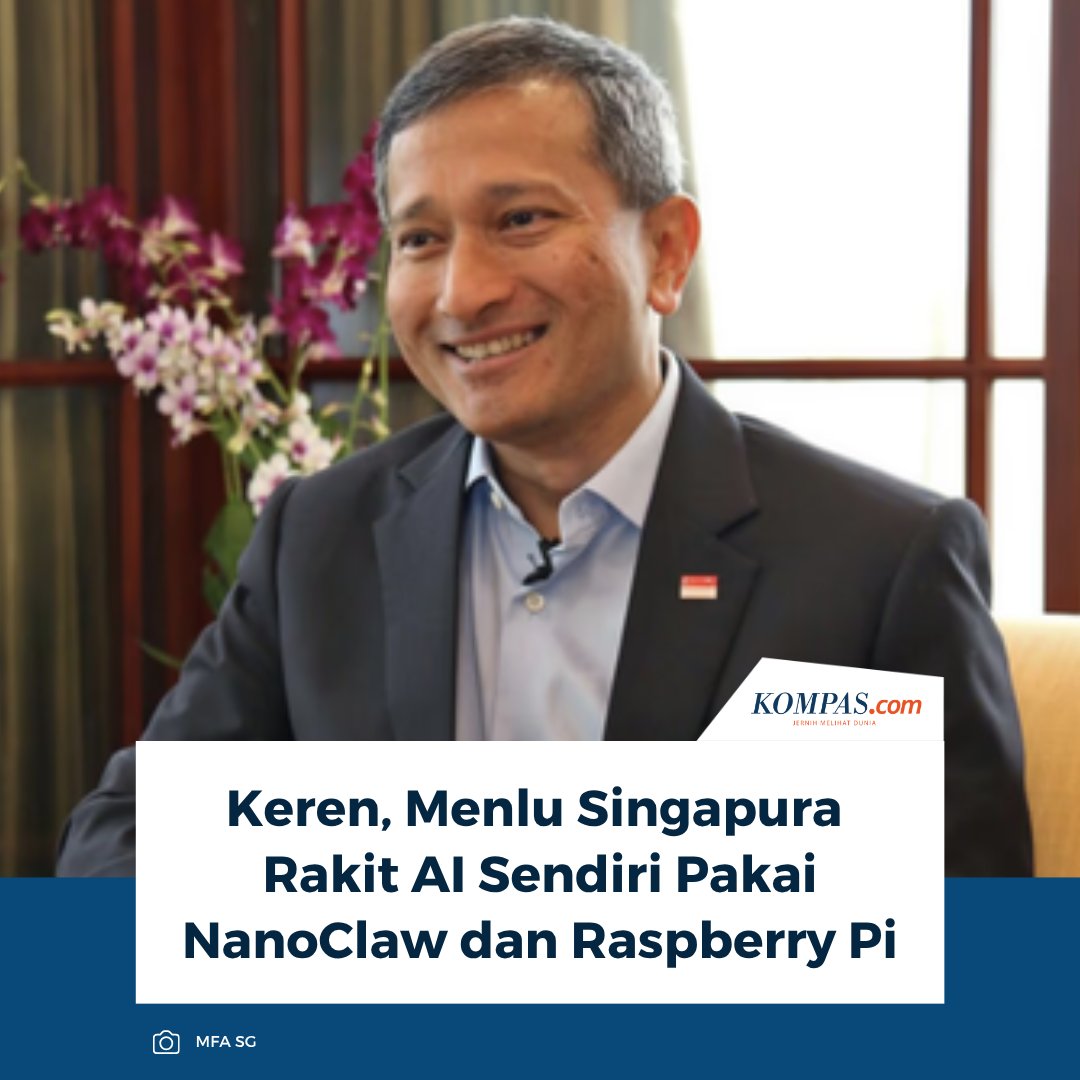 KompasTekno's tweet image. Baca di sini: tekno.kompas.com/read/2026/04/2…

Menteri Luar Negeri Singapura, Dr. Vivian Balakrishnan secara terbuka memamerkan asisten AI pribadi yang ia bangun sendiri untuk membantu pekerjaan sehari-harinya.

~AM #Menteri #artificialintelligence #Singapura