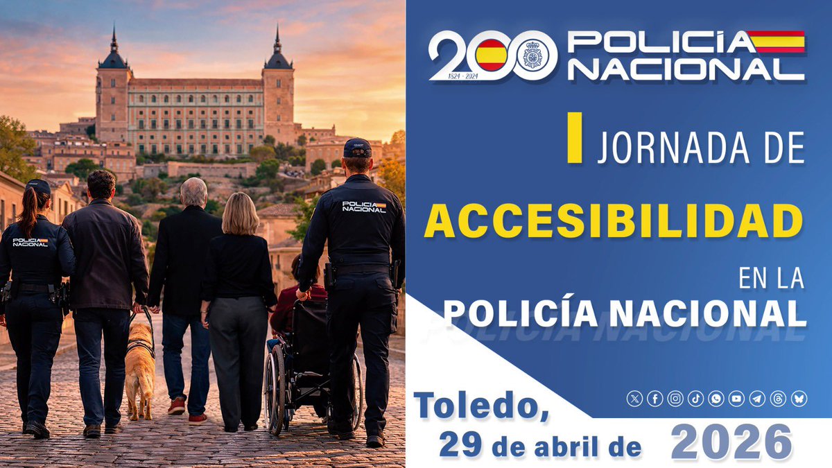 policia's tweet image. 🚩Sigue en #streaming las I Jornadas de Accesibilidad de la Policía Nacional

📡 Conéctate a las 09:30 h y acompáñanos durante todo el curso en nuestro canal de #YouTube

👉 youtube.com/Policia