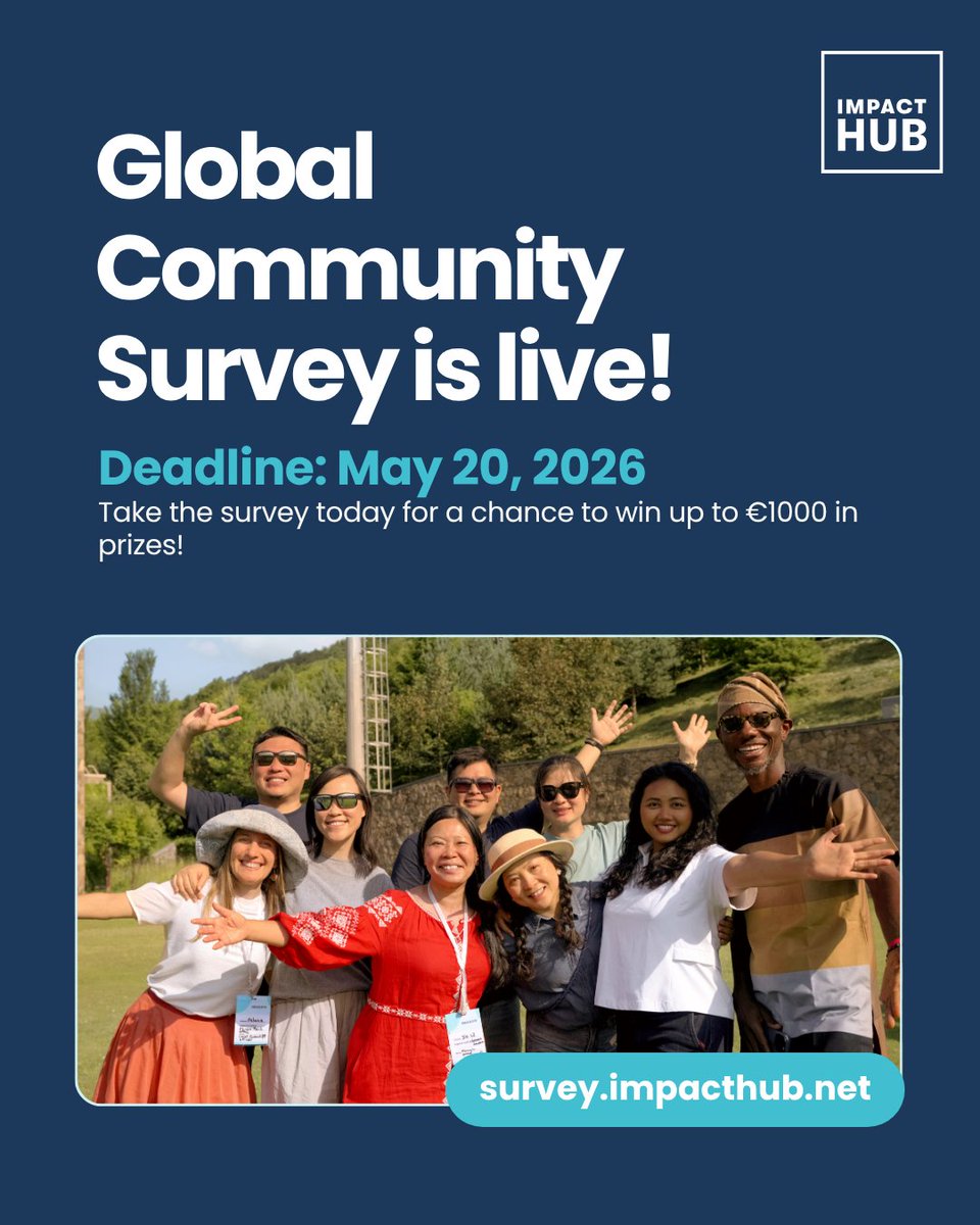 ImpactHubNrb's tweet image. 🌍 Global Community Survey is live!Help shape what we build &amp;amp; how we support you.

📝 5 mins. 
Closes May 20 + win rewards.

👉impacthub.tfaforms.net/4

#ImpactHub #CommunityVoice