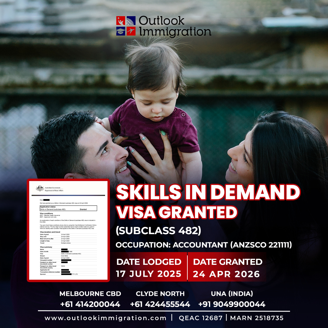 OutlookImmi's tweet image. 👨‍👩‍👧 3 Visa Grants – One Family, One Success Story! ❤️

#482Visa #SkillsInDemand #VisaGranted #FamilyVisa #AustraliaImmigration #AccountantJobsAustralia #ANZSCO221111 #MigrationAgentAustralia #MARARegistered #WorkInAustralia #VisaSuccess #OutlookImmigration