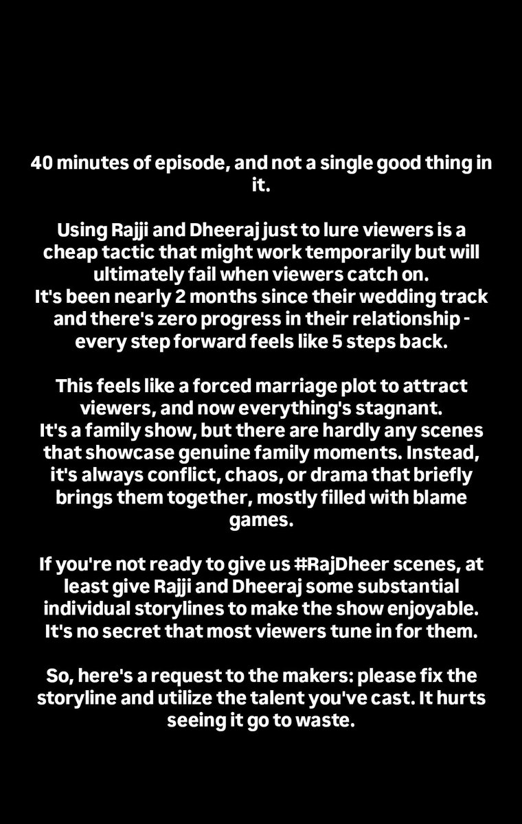 fix your show or watch it going down.
<a href="/saurabhtewari76/">Saurabh Tewari</a> <a href="/parinmultimedia/">Parin Multimedia Pvt Ltd</a> 

#MahadevAndSons 
#rajdheer