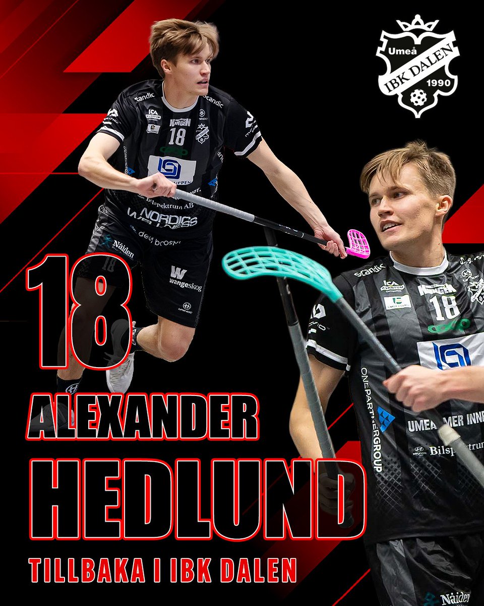Alexander Hedlund är tillbaka i IBK Dalen!🔥
Läs mer på ibkdalen.se

#innebandy #floorball <a href="/UnihocFloorball/">Unihoc Floorball</a> <a href="/svenskinnebandy/">Svensk Innebandy</a> <a href="/vkuriren/">Västerbottens-Kuriren</a> <a href="/innebandymag/">Innebandymagazinet</a> #umeåenergiarena #balticgruppen <a href="/Umeaenergi/">Umeå Energi</a> #innebandykungen #nordicwellness