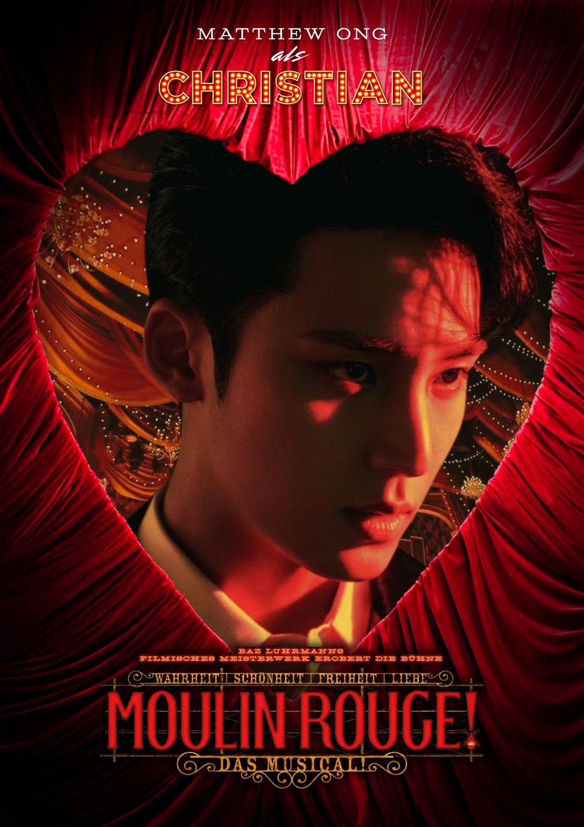 ㅤㅤㅤㅤ
Bohemians, hallo! 

Ich kann es immer noch nicht glauben, aber ab dem 1. Mai werde ich die Rolle des Christian in Moulin Rouge! The musical übernehmen. 

Ein traum, den ich so lange nur aus der Ferne bewundert habe.

Kommt ins Moulin Rouge... ich warte auf euch.
ㅤㅤㅤㅤ