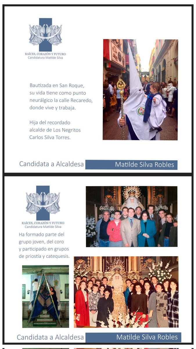 matildesilvarob's tweet photo. Hoy presentamos a Matilde Silva Robles, candidata a Alcaldesa de la de Los Negritos, una vida entregada a nuestra Corporación.
Hermana 346, es publicista y diplomada en Turismo. Dirige el colegio Santo Tomás de Aquino.
#cofradías #ssantasevilla
#raicescorazonyfuturo https://t.co/uCRnB3q1Nq