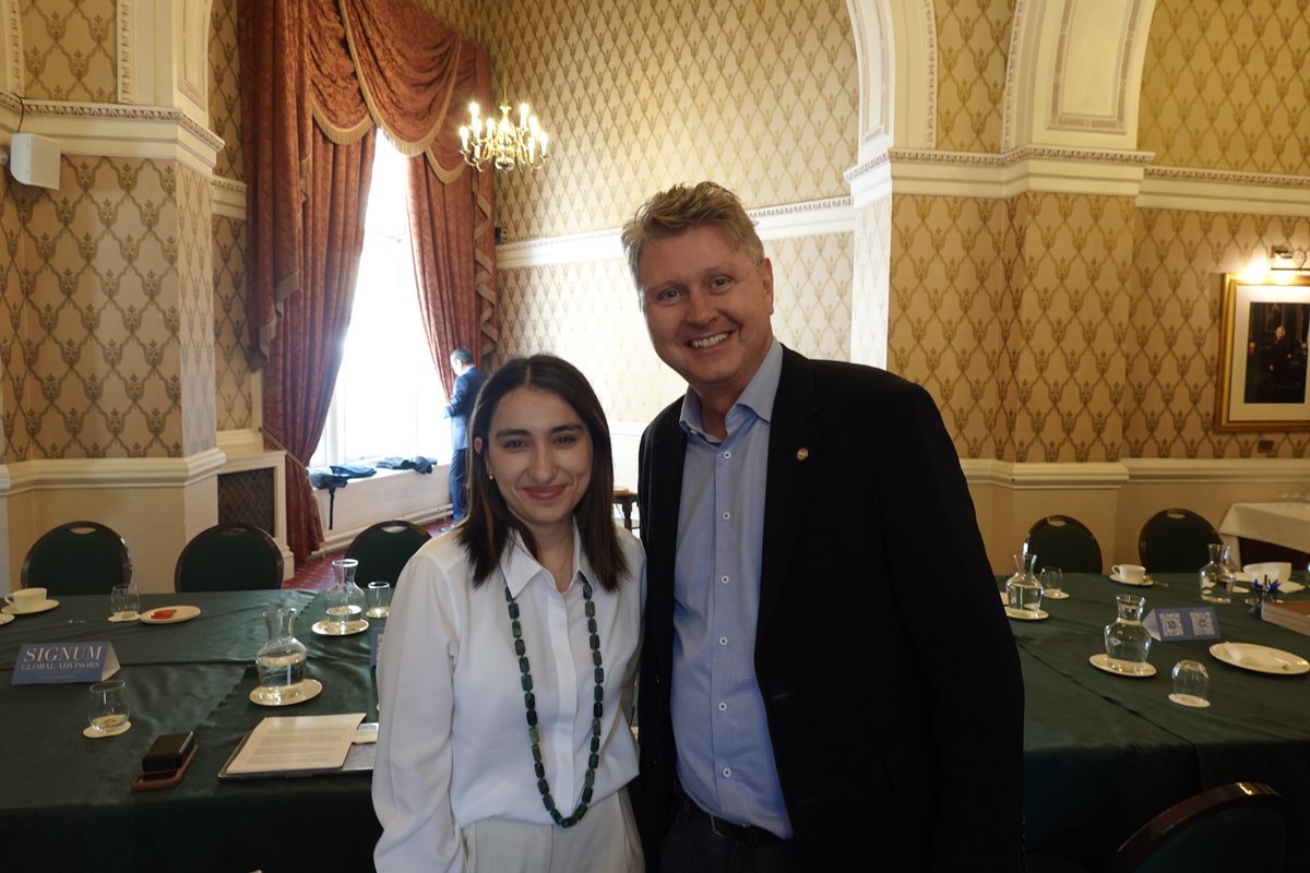 perwimmer's tweet photo. Lunch with the Colombian ambassador to the UK, Laura Sarabia, April 28 2026 https://t.co/IUsowSuTGq