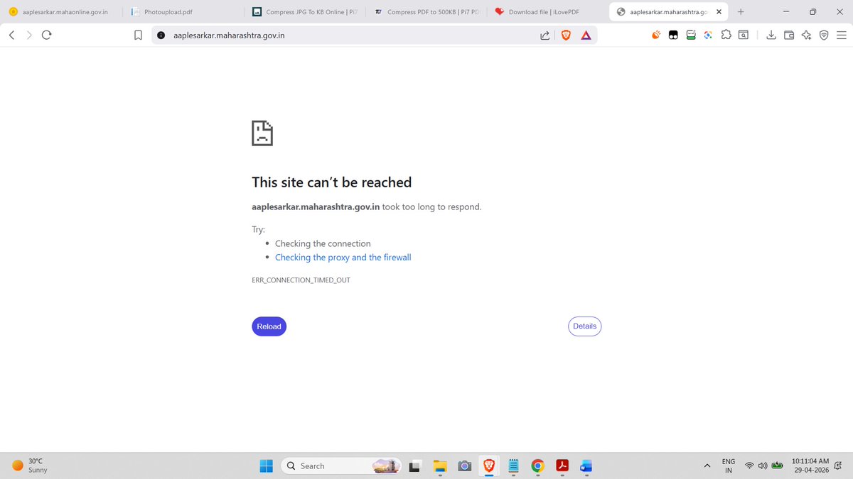 SandeepsuperL's tweet photo. @CMOMaharashtra Respected #DevendraFadnavis Sir, Website of #AapleSarkar portal https://t.co/nGxIyIrlJu not working (connection timeout) https://t.co/u6zKwhRK9U also showing errors. Portal Not work, Please fix urgently @Aaple_Sarkar
Grievance Token DEP/ITDE/MUMS/2026/18
#DevendraFadnavis #Thread https://t.co/mu7vq0C9xF