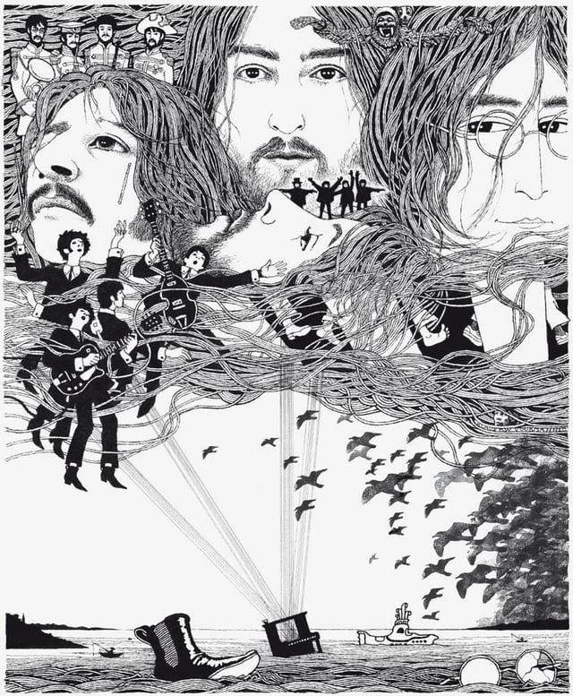 FrankMalfitano's tweet image. PAINTINGS OF THE DAY: Happy 88th 🎂to #German #artist #musician #KlausVoorman here’s some of his #1960s #artwork #sketches of his friends #TheBeatles