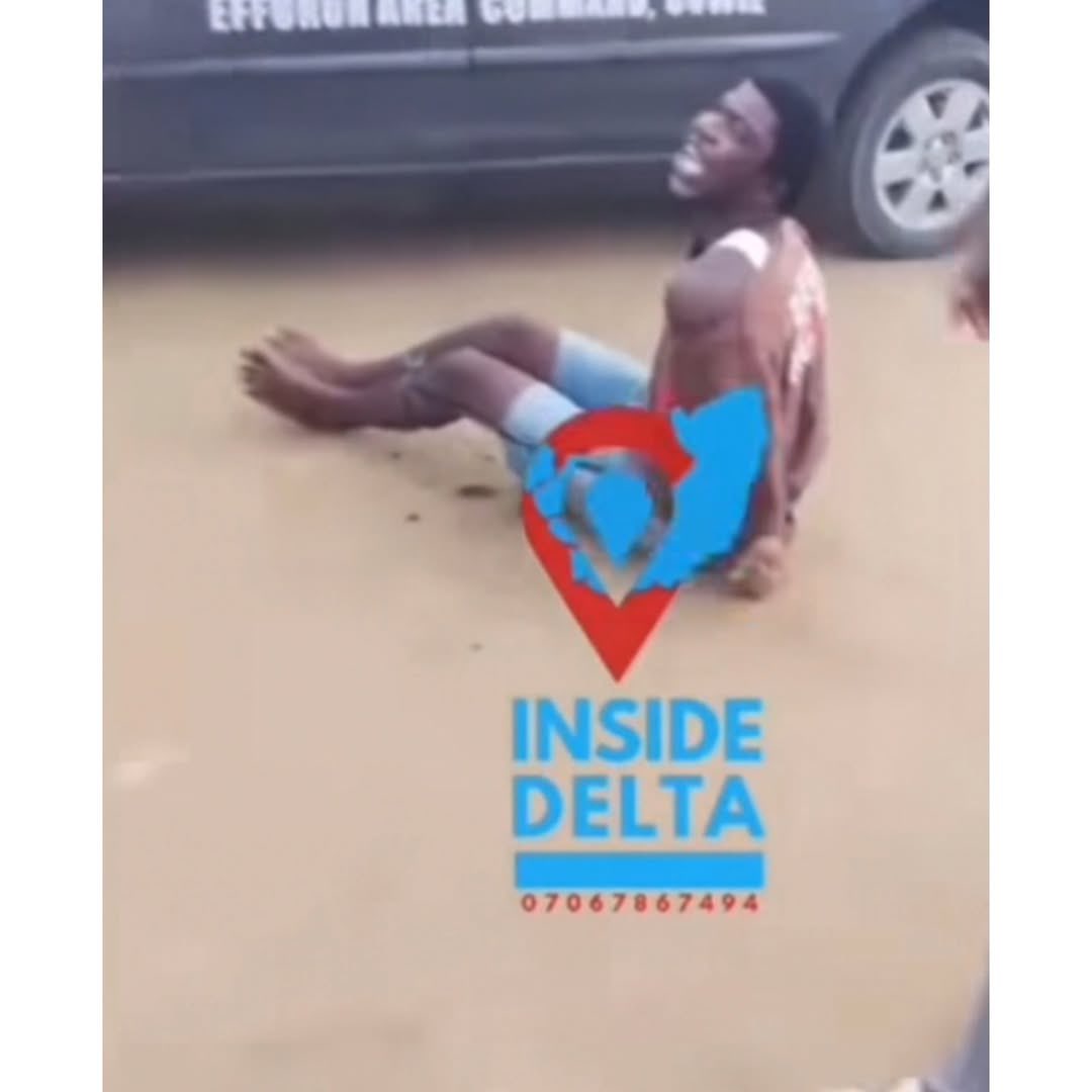 instablog9ja's tweet photo. Outrage as Delta Police Officer K+lls 28-Year-Old Unarmed Suspect; Officer to Face Immediate Prosecution

A disturbing video circulating online has sparked widespread outrage after showing a restrained suspect being sh+t by a police officer in Delta State.

In the clip, which lasts under two minutes, the male suspect is seen seated on the ground with his hands tied behind his back. He repeatedly pleads for his life, telling officers in Pidgin English that he was deceived by a friend in Sapele and offering to lead them to the person.

“Officers, abeg, I go tell you everything. Na my friend deceive me, I go carry you go the place,” he begged. Despite his pleas, an officer in mufti is seen cocking his rifle and f+ring at close range. The suspect immediately slumps as bystanders watch.

His body was later carried into a Toyota Sienna belonging to the Nigeria Police Force, Effurun Area Command. Authorities later identified the victim as 28-year-old Mene Ogidi.

According to police spokesperson Bright Edafe, the fatal sh+t was f+red by ASP Nuhu Usman, who has since been arrested. Police said Ogidi was earlier apprehended while attempting to waybill a parcel allegedly containing a Beretta pistol with four rounds of amm¥nition.

Edafe confirmed that Usman’s actions violated Force Order 237 and standard police procedures. He has been transferred to the state headquarters in Asaba and subsequently to Abuja, where he will face the Force Disciplinary Committee for possible sanctions and prosecution.

Delta State Commissioner of Police, CP Yemi Oyeniyi, expressed condolences to Ogidi’s family, assuring that justice would be pursued.