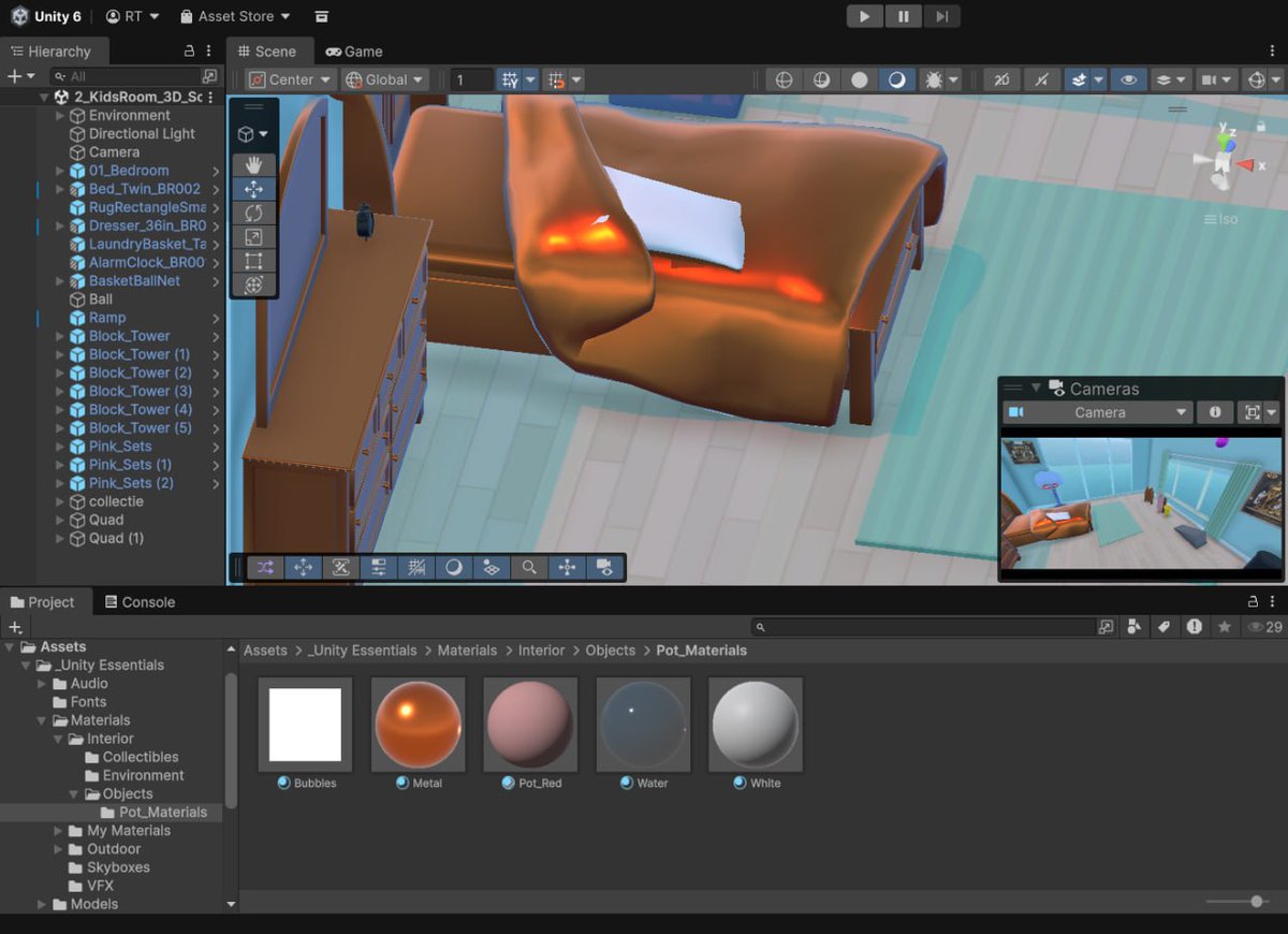 RishavTiwari510's tweet image. Day 2.5 of learning Unity || Camera Man Arc 

3D Essentials is now done, here is what I did and I got from it 
- Camera and Lighting 
- I made the picture frame, some more assets and changed the design of house

Let's connect, Devs!

#unity #gamedev #camera #lighting