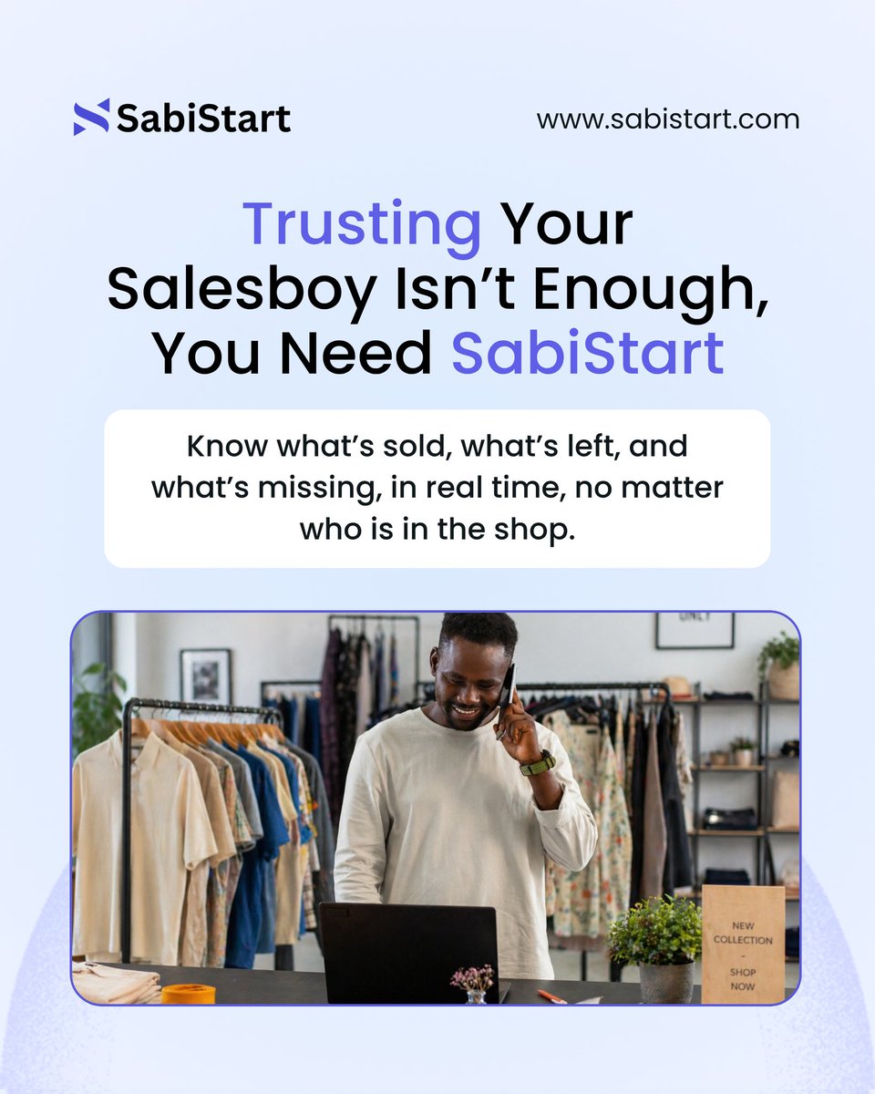 SabiStart's tweet photo. Stay in control of your business at all times.
With SabiStart, every sale is recorded, every item is tracked, and everything stays accountable.
Works seamlessly across POS, desktop, tablet, and mobile.

Get started today: https://t.co/8QkD8kBXOX https://t.co/Wjx9SYYLfN