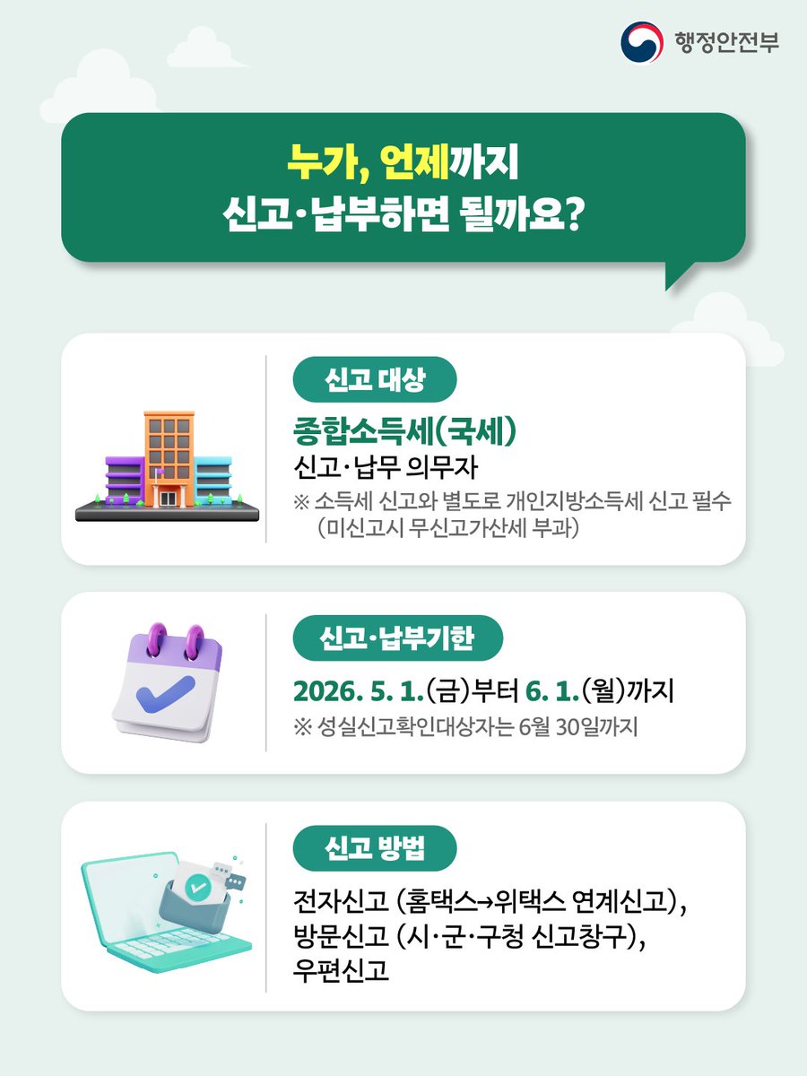 홈택스 신고 후 위택스 연계 안내