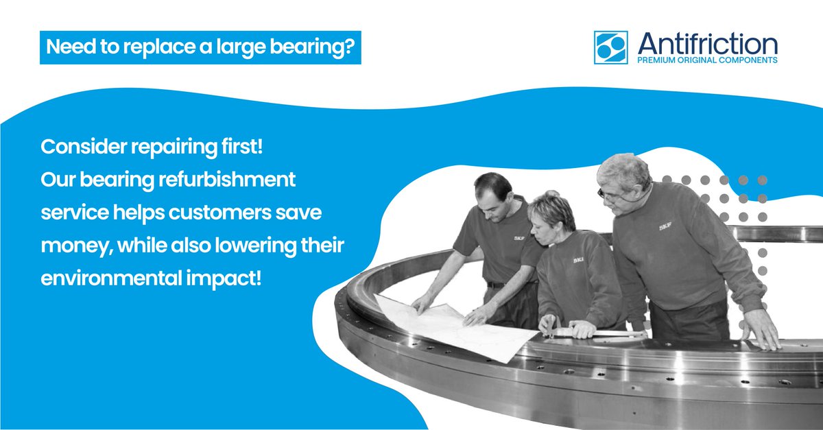 AFC_Components's tweet image. Large bearing failed?

Don't dispose of it! Instead, consider having it assessed for repair with our bearing repair and refurbishment service. .

Want to find out more? Read more about the service over at the Antifriction website antifriction.co.uk/services/beari…

#UKMfg #BearingRepair