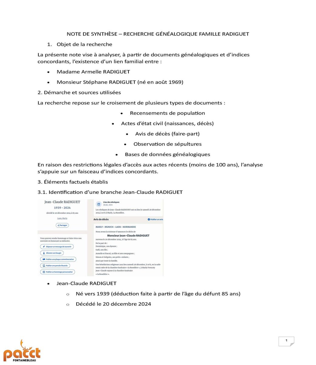 BRINDILLE851's tweet photo. AFFAIRE PILARSKI : LA PRÉSIDENTE DU TRIBUNAL A UN LIEN AVEC LA CHASSE À COURRE…
"On chaaasse à courre chez les Radiguet !!…"
Eh oui, après les scandales à répétitions dans l’affaire Pilarski, en voici un nouveau qui vient de tomber : la présidente du Tribunal judiciaire de Soissons qui suit la juridiction de ce drame, Mme Armelle RADIGUET, nommée depuis seulement août 2022,  a un lien avéré avec le monde de la chasse à courre !!...
Ainsi, après :
- le scandale des analyses ADN (analyses sorties un an après le drame…. au lieu de 3 semaines… et pour seulement la « moitié » des chiens de chasse…),
- le scandale des chasseurs qui se sont contredits ouvertement (notamment sur l’heure du lâcher des chiens de chasse, le jour du drame),
-  le scandale de l’empreinte dentaire de Curtis où la mesure des 3.6 cm a grossièrement été truquée (voir pièce jointe + commentaire),
- le scandale des diffamations délirantes envers Christophe Ellul (accusé comme un malpropre et à tort de mensonges, de complotismes, de maltraitances…), alors qu’il venait de perdre deux vies de manière atroce. À dessein, on a détruit un homme. Vraiment, il y a des gens qui ont quitté toute humanité.
- le scandale des mutations de personnes publiques gravitant autour de cette affaire (la juge d’instruction Bénédicte Alibert, le procureur Frédéric Trinh, le patron des gendarmes de l’Aisne, Jean-Charles Metras…)
- le scandale de la non-mise sous-scellé des chiens de chasse, le soir du drame.
- le scandale de la disparition de certains de ces chiens, incinérés !!
- le scandale du scalp de la victime, resté on-ne-sait-pourquoi dans le frigo de la Gendarmerie, plusieurs jours après le drame.
- le scandale des "pertes de matières du corps d'Elisa Pilarski". Un élément-clé de l'enquête non pris en compte, oublié, négligé mais pourtant précisé dans le rapport de Diaz et Meyer (p.26).
- le scandale de ce "lunaire" rapport dont les 90% du contenu sont une charge terrible sur le chien Curtis, comparé volontairement à la "Bête du Gévaudan", rapport qui oublie avec désinvolture les conclusions de l'autopsie qui précisait la présence "plus probable" de plusieurs chiens (et donc de plusieurs écartements de crocs) et dont les auteurs, ces faux experts vétérinaires (il n’existe PAS de vétérinaires experts en médecine légale en France), outrepassent, en toute liberté, leur mission en se permettant un déroulé du drame, pour orienter le lecteur, sans avoir été présents et en délaissant des zones d'ombre reconnues. Consternant.
- le scandale assourdissant des 56 plaies, partout sur le corps de la victime, avec des morsures de tailles différentes, curieusement attribuées à... un seul chien.
Voici donc en détail, pour vous, le "douzième" scandale de cette affaire :
À notre grande surprise, nous avons découvert un lien évident entre la nouvelle présidente du tribunal judiciaire de Soissons, Mme Armelle Radiguet, et le monde de la chasse à courre, ce qui a pu / peut / pourra, en toute logique, compromettre sa neutralité et influencer son jugement dans le délibéré de l’affaire, prévu le 11 juin 2026.
En effet, à Fontainebleau, un certain Stéphane Radiguet est veneur au Rallye Fontainebleau et pratique la chasse à courre au cerf. Aussi, en entamant quelques recherches généalogiques sur ce nom Radiguet, nous nous sommes aperçus (assez rapidement car ce nom n’est pas très répandu) que Stéphane et Armelle Radiguet sont cousins germains.
Plus précisément, leurs pères respectifs, Gérard et Jean-Claude Radiguet, sont frères, eux-mêmes issus d’un même père, Roland Radiguet. Ce dernier est donc le grand-père de Stéphane et Armelle Radiguet.
On pourrait croire à un pur hasard, une nomination de 2022 à la Présidence du Tribunal de Soissons, tout à fait fortuite, involontaire.... mais ne serait-ce pas un peu naïf ??!!… Oui, la suspicion est évidente.... "On chasse à courre dans la famille Radiguet"... Or, Mme Armelle Radiguet, nouvelle Présidente de Tribunal, doit, le 11 juin, apporter un jugement dans une affaire où la chasse à courre est impliquée. Le rapprochement est élémentaire et le conflit d'intérêt possible...
N’en déplaise aux défenseurs de cette pratique infecte, la suspicion, voire la culpabilité des chiens de la chasse à courre plane encore dans cette affaire sordide et planera toujours. Elisa Pilarski avait 56 plaies…56 !!... partout sur le corps, avec "des morsures de tailles différentes, des pertes de matières, une répartition évoquant un encerclement de la victime" (déclarations du médecin du samu, le jour du drame)... Aucun propriétaire de chien ne peut croire qu’il ne s’agisse que d’un seul chien. Aucun. Cette thèse est évidemment irrecevable car honnêtement impossible : un seul chien ne peut faire 56 plaies, surtout si ce même chien a été éduqué pour maintenir, le plus longtemps possible, sa prise (jeu du "mordant"). Faudrait peut-être arrêter de prendre les français pour des quiches !!...
Cette version est fallacieuse, scandaleuse, elle est même une insulte à l'intelligence, à la recherche de la vérité, à la Justice et à la famille Pilarski. Honte à ceux qui la soutiennent. Une explication malheureusement plus sensée, froide mais pondérée, et qui, elle, explique le chiffre 56, serait plutôt le dévorement du corps de la pauvre victime par les chiens de la meute. C'est ce que ces derniers ont hélas, la plupart du temps, l'habitude de faire lors des chasses à courre au chevreuil, une chasse-loisir honteuse qui se déroulait à proximité, le jour même du drame...
Et ce n’est pas la fabrique de certaines preuves bancales (analyses ADN, mesures des crocs…), ni la destruction d’autres (incinérations de chiens de chasse...) qui prouveront le contraire. Les incertitudes, les interprêtations, les zones d’ombre sont bien trop nombreuses pour nous faire croire insidieusement que tout est lisse et que tout concorde… Pour plus de renseignements sur ces zones d'ombre, voir notre post précédent => https://t.co/RTrYz5MbF3
Alors,
Après les scandales à répétitions, les mutations, les analyses ADN à moitié faites, le fumeux rapport (clairement accusateur et non "d’analyse") des 2 vétérinaires improvisés experts, n'est-on pas encore une fois en présence d’une ÉNIÈME PROTECTION DE LA CHASSE À COURRE dans cette affaire ?
Chacun jugera.
Pour nous, ça commence très sérieusement à se voir.