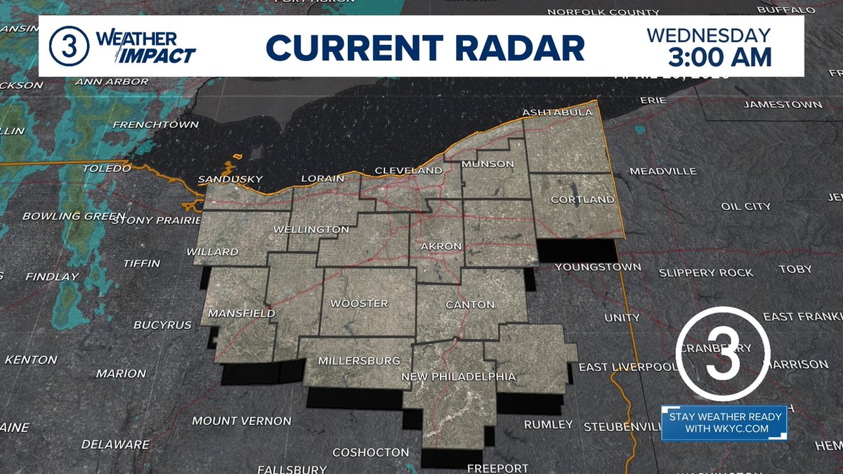 wkycweather's tweet image. WEATHER IMPACT | Here's a quick check of the radar. Get more weather on the 3News App or at wkyc.com/weather from @wkyc #3weather #ohwx