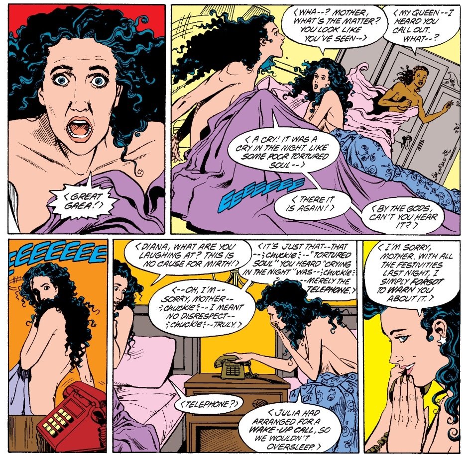 diana giggling because hippolyta got scared of telephone ringing 😭😭