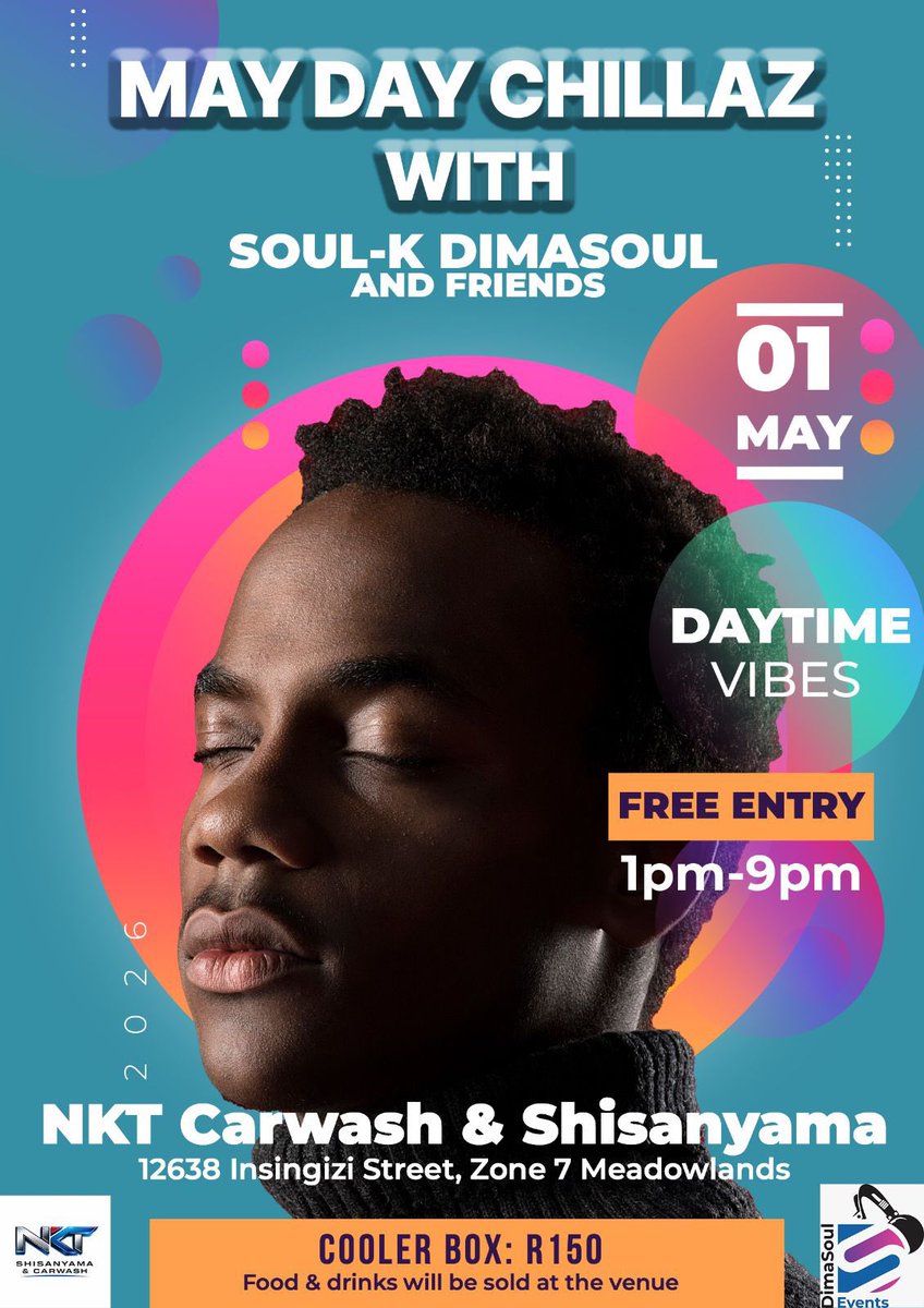 DeepSoulJunkie's tweet photo. THU

📍SoulSmitten at Rockerfella (Molapo, Soweto)

FRI

📍SoulK &amp; Friends at NKT Carwash &amp; Shisanyama (Meadowlands, Soweto)
📍Aura Lifestyle Grand Opening (Aura Lifestyle (Dlamini, Soweto)

SAT

📍Soul LSG Birthday Experience at Mathata Lounge (Randfontein)

#AndStuff https://t.co/IGz0MsXVeM