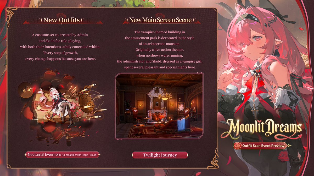 AetherGazerEN's tweet photo. Dear Admin!

[Moonlit Dreams] Outfit Scan Event will be coming soon!

"Every step of growth, every change happens because you are here."

Please check the image below for more information about the Scan!

#AetherGazer https://t.co/Q32bNeHopK