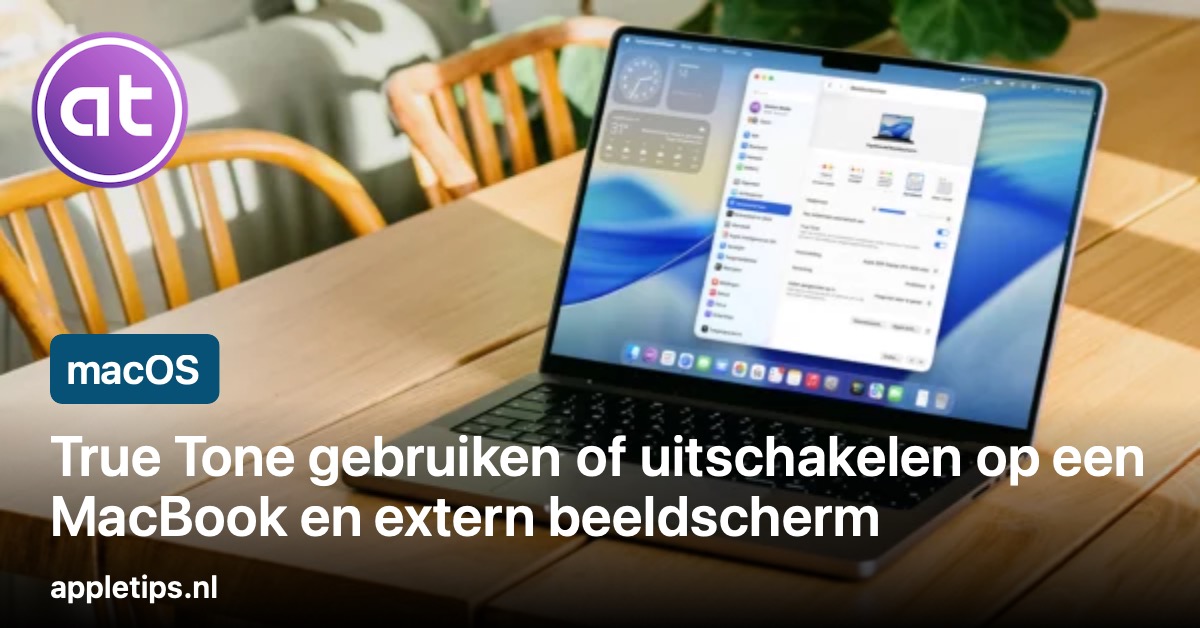 appletips's tweet photo. True Tone voor Mac past de kleur en helderheid van het scherm automatisch aan op basis van het omgevingslicht voor een natuurlijkere weergave, zo kun je het instellen 👨‍💻😲🔆 - https://t.co/ptgfaleX5A https://t.co/8aqLGz5ECg