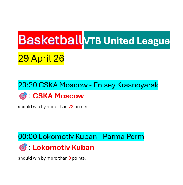 Basketball24hrs's tweet image. โปรแกรมการแข่งขัน #VTB United League
29 April 26  #basketball #บาสเก็ตบอล