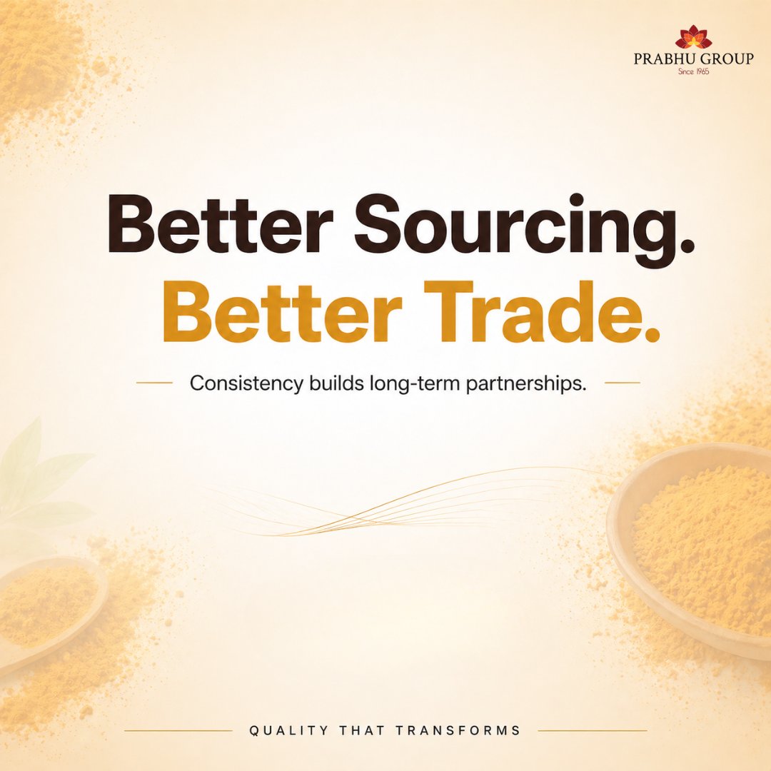 prabhugroupind's tweet image. Same spice… but outcome completely different. Real difference hamesha sourcing aur consistency mein hota hai.

[ spice quality, turmeric sourcing, chilli powder, consistency, supply chain, b2b spices, prabhu group ]

#PrabhuGroup #SpiceQuality #Turmeric