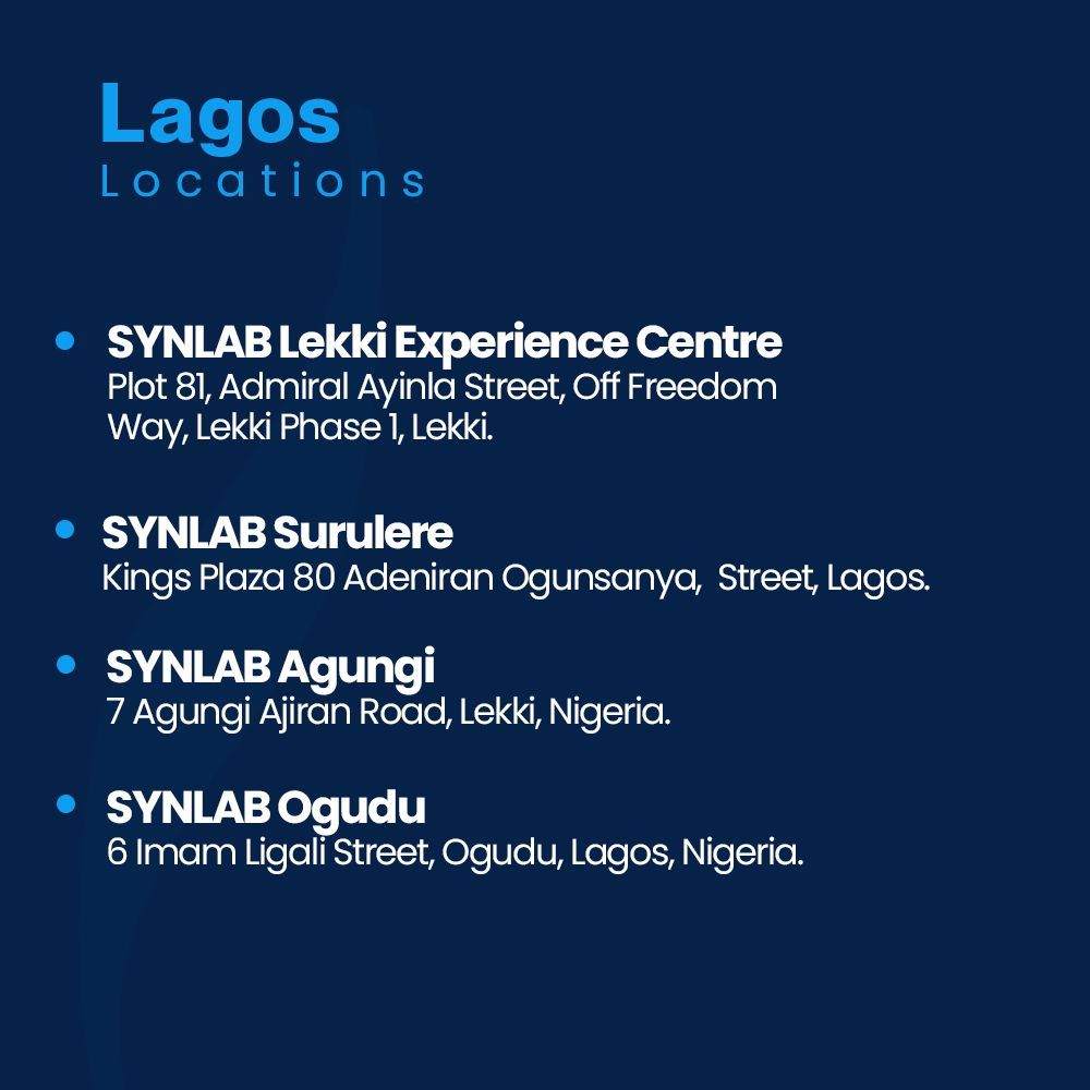 SynlabNG's tweet photo. Living in Lagos? Don't stress about where to get tested. 🏠🩺
There's a SYNLAB location close by, from the Island to the Mainland, we're right where you need us.
Swipe to see all our locations across Lagos.
#SYNLABLagos #LagosHealthcare #SYNLAB #FindYourNearestLab #Convenience https://t.co/OCETJIf2l2