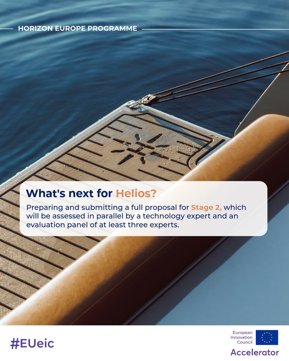HeliosMarine's tweet photo. What @EUeic unlocks:
- €2.5M grant to scale-up innovations
- Equity investment of up to €14M
- Market deployment

Our Omega sits at the intersection of #zeroemission, #autonomous, #solarelectric vessel platform for coastal monitoring - and Europe just validated this direction. https://t.co/Kdh6Cps9eR