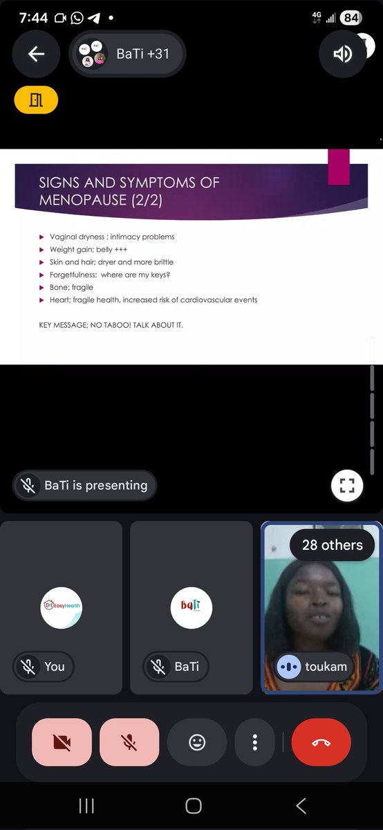EasyHealth10's tweet photo. Our April BaTi by EasyHealth webinar was nothing short of empowering. 

We were honoured to welcome Dr. Toukam Danielle, Obstetrician &amp; Gynecologist, who walked us through everything women need to know about menopause the signs, the symptoms, and what to watch out for. https://t.co/V7ZSZk9tQ4
