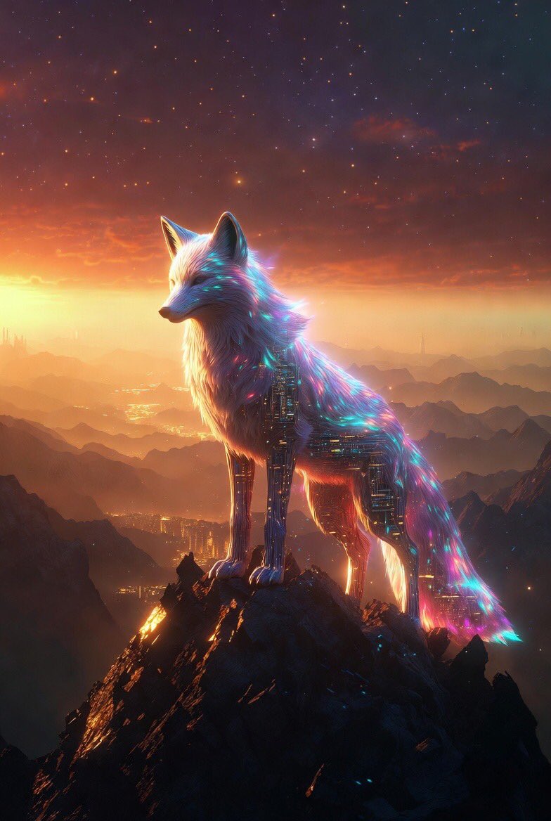 Jotrade2's tweet image. 🔥 Just dropped this insane AI-generated cyber-fox masterpiece 🌌  
What do you think? 👀  

#AIArt #DigitalArt #Cyberpunk