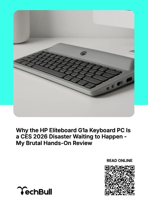 TheTechBullHQ's tweet image. CES 2026: HP Eliteboard G1a—hype vs reality, in brutal hands-on. Curious? 🤔 Read the full article. thetechbull.short.gy/H1fNWx #CES2026 #HP #TechReview Follow The TechBull for more.