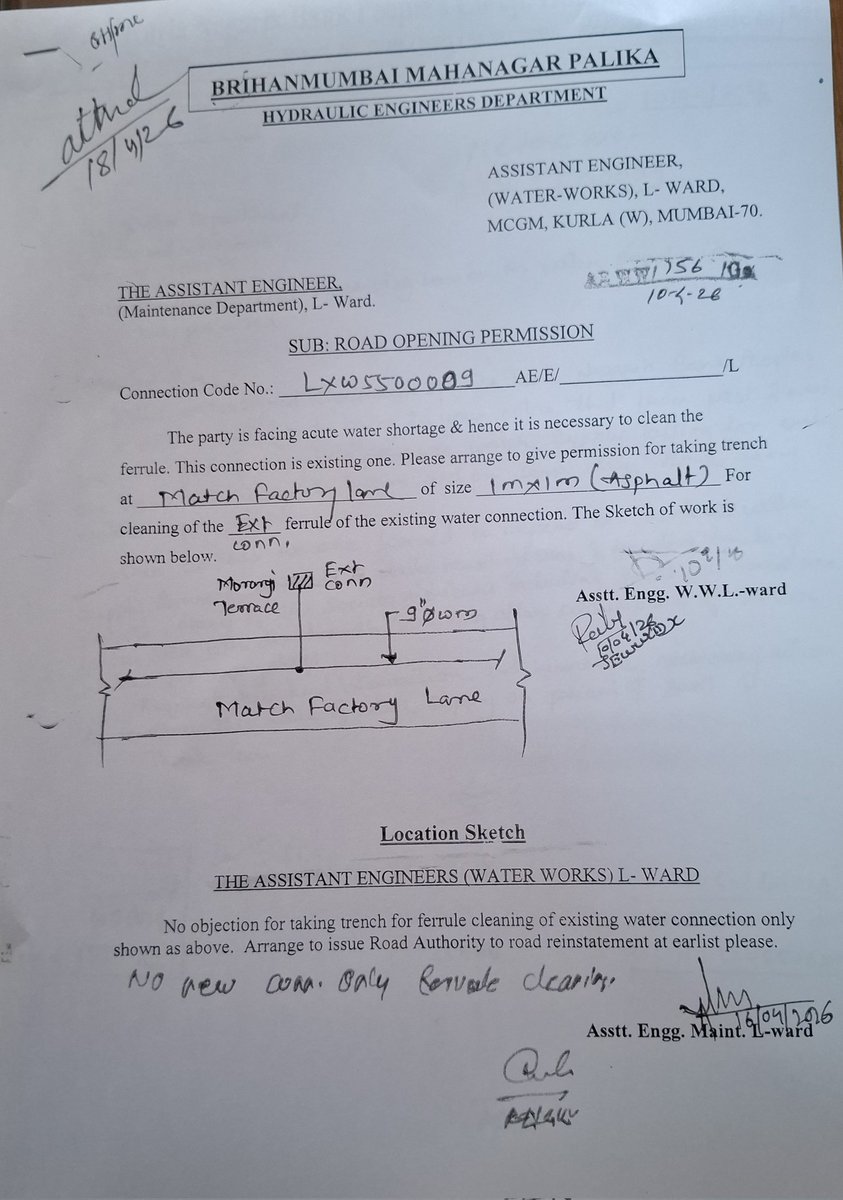 AdvJessy's tweet photo. @mybmc @mybmcWardL @MumbaiPolice water department continues the nonsense of digging the road repaired recently in search for water. No permission for new connection but they are digging. https://t.co/i9tbpO6syL