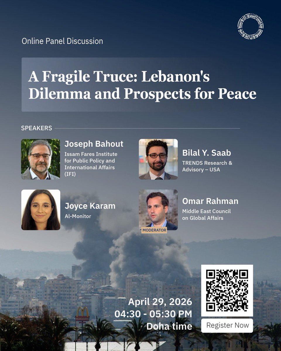 jobahout's tweet image. Can the ceasefire hold &amp;amp; what are the parameters &amp;amp; odds for conclusive talks between #Lebanon🇱🇧 &amp;amp; #Israel🇮🇱?

This is what we’re going to discuss in this webinar.
A @ME_Council event; this afternoon at 4:30pm (Doha time).

You can register to attend here👉🏻 us02web.zoom.us/webinar/regist…